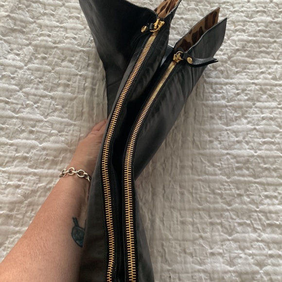 Stuart Weitzman black leather and calf hair over the knee boots size 8.5 - Picture 9 of 16